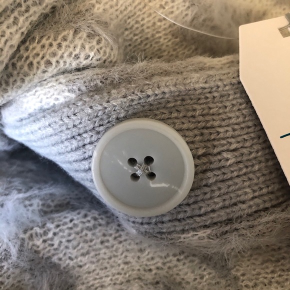 TIME and TRU Womens Cardigan Size Large 12-14 Eyelash Knit Silver Grey New - Picture 9 of 10